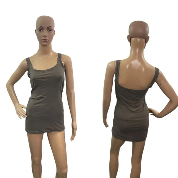 Theory Women’s Size Small Sleeveless Scoop Neck Solid Back Brown Tank Top - Picture 1 of 5